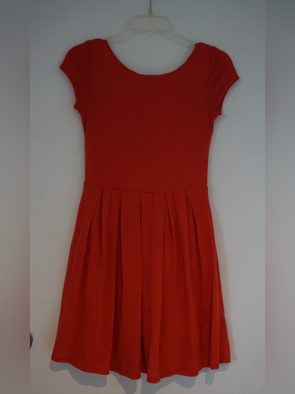 Sunday in Brooklyn Bright Red Cap Sleeve Pleated Dress